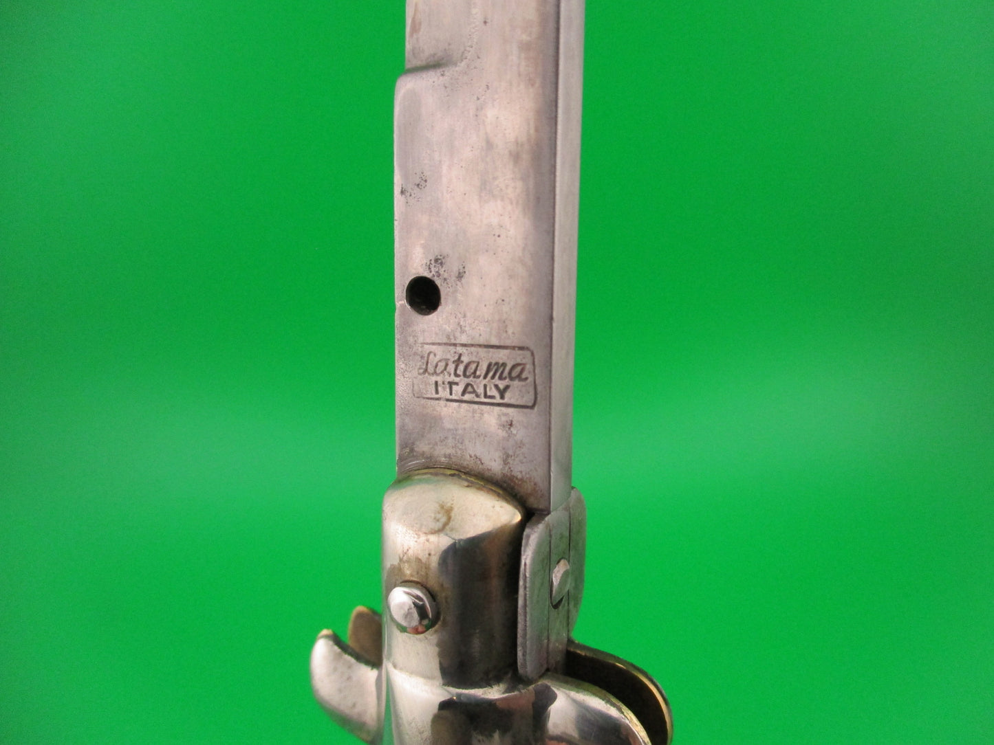 Latama ITALY (BOX STAMP) 28cm Italian Picklock Honey horn 1950s vintage automatic knife rare
