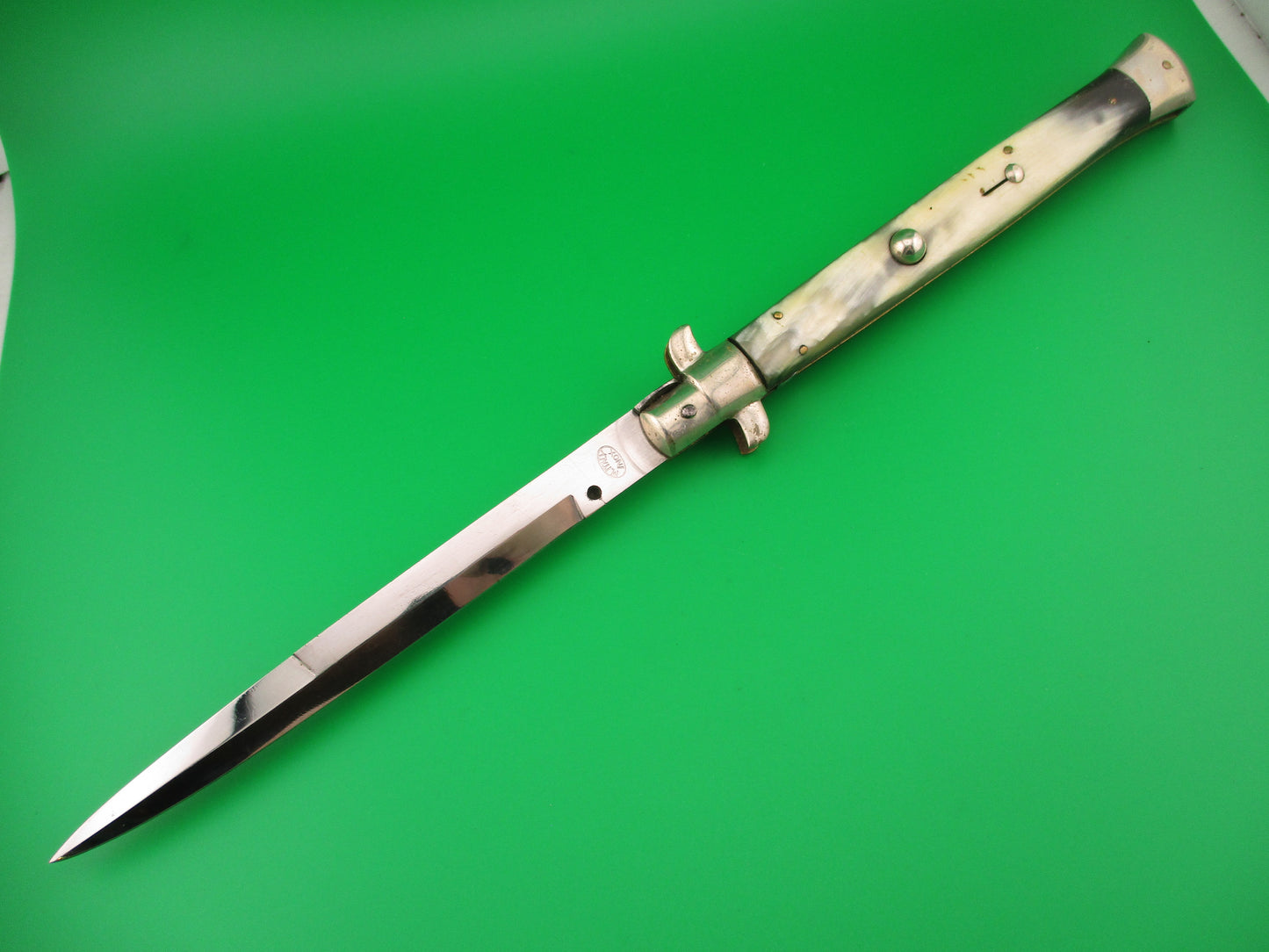 M ITALY INOX 33cm Italian picklock vintage 1950s Brazilian horn automatic knife