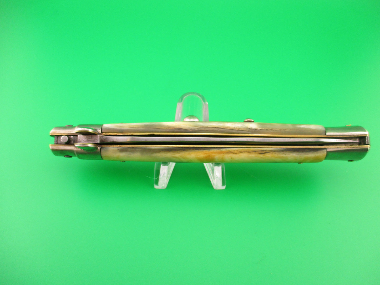 LATAMA ITALY 28cm Italian Picklock 1950s vintage KRIS Yellow horn automatic knife