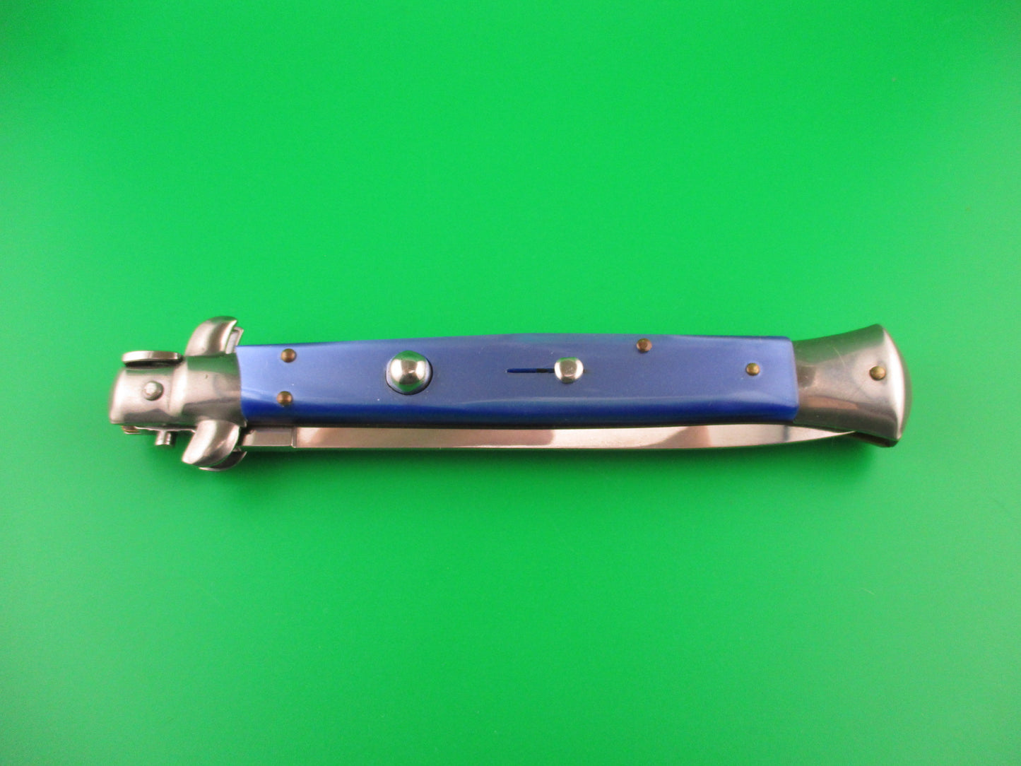 FRANK B ITALY 28cm Italian Stiletto Dagger blade Blue Pearlex automatic knife