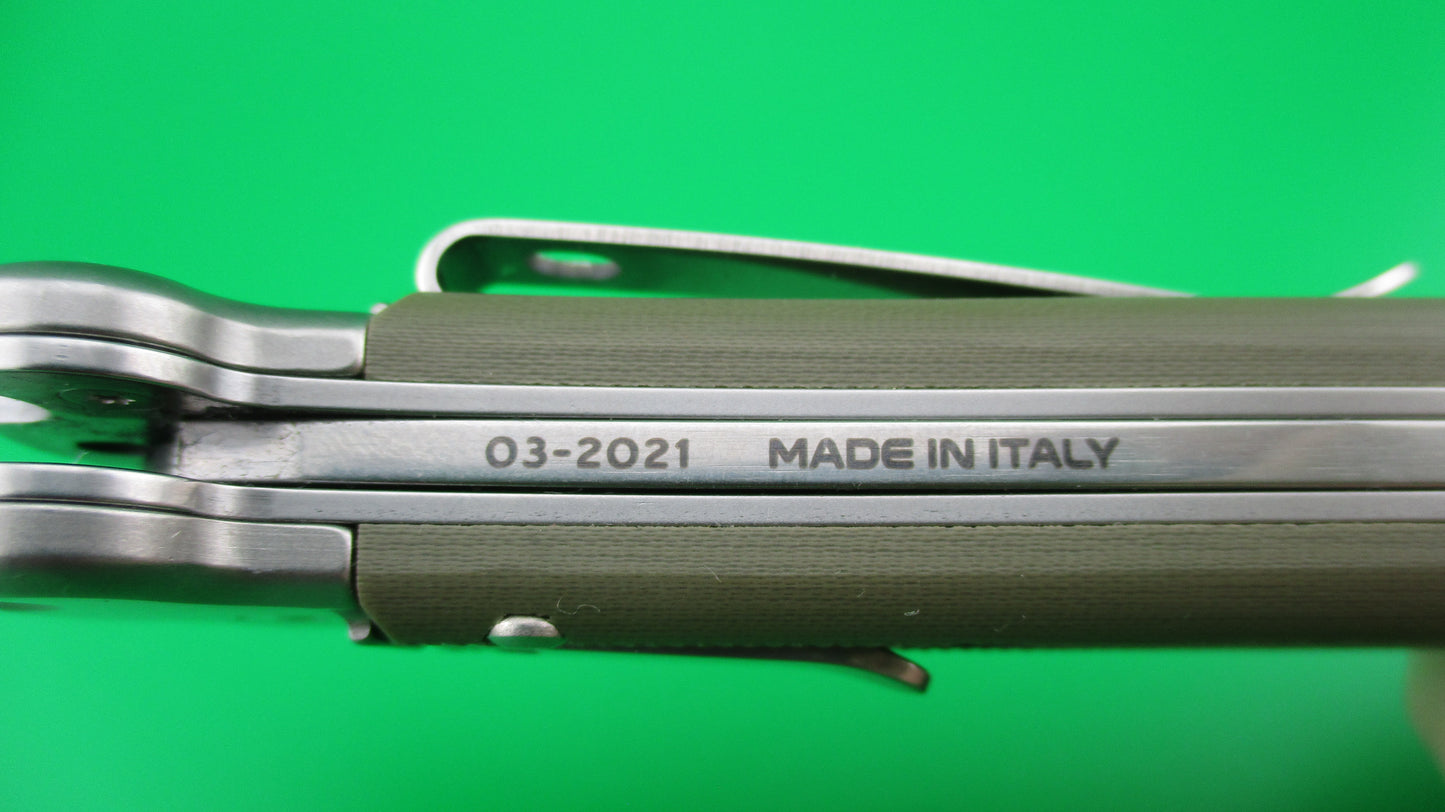 AGA CAMPOLIN 26cm ZERO Back Dagger blade green scaled switchblade knife