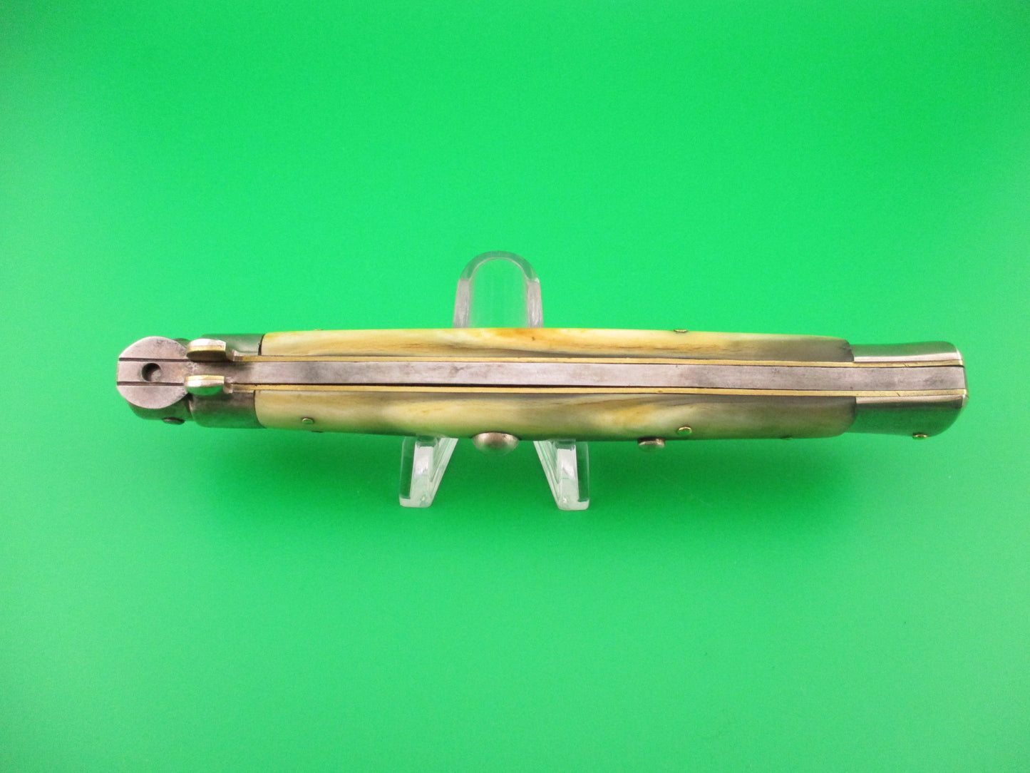 LATAMA ITALY 28cm Italian Picklock 1950s vintage KRIS Yellow horn automatic knife