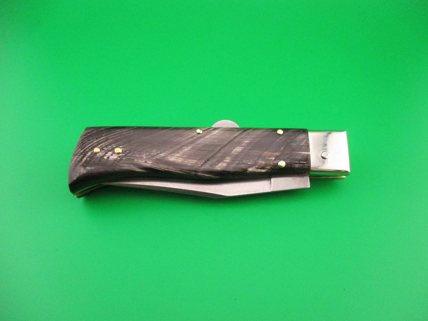 D.M. Dolphin 20cm Italian PROTOTYPE Humpback Horn Camper automatic knife