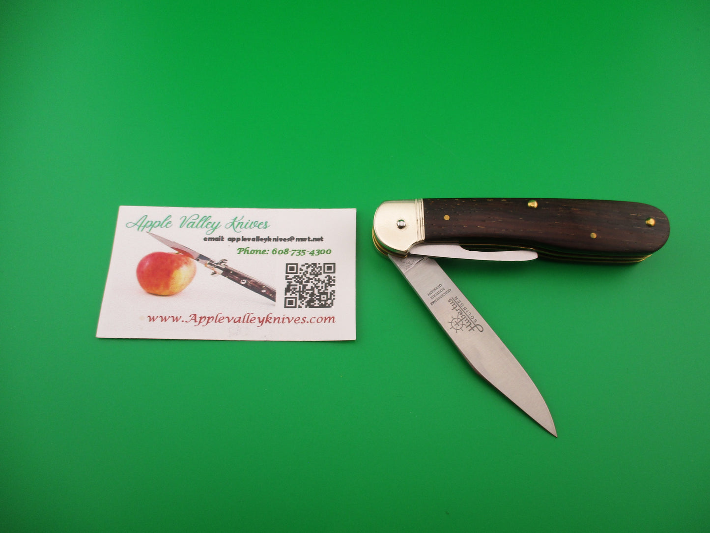 Hubertus SOLINGEN 10cm German Wood Pen Blade (cap lifter) release automatic knife