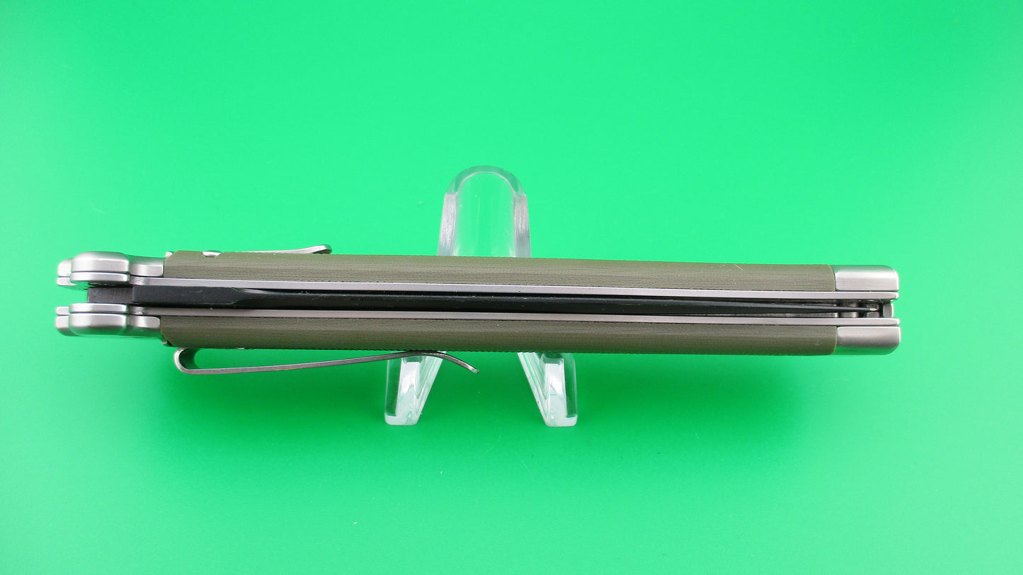 AGA CAMPOLIN 26cm ZERO Back Dagger blade green scaled switchblade knife