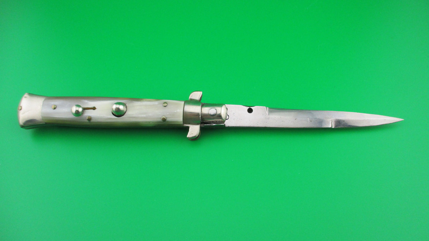 29 Vintage 22cm Italian Flat Guard Picklock Honey Horn automatic knife