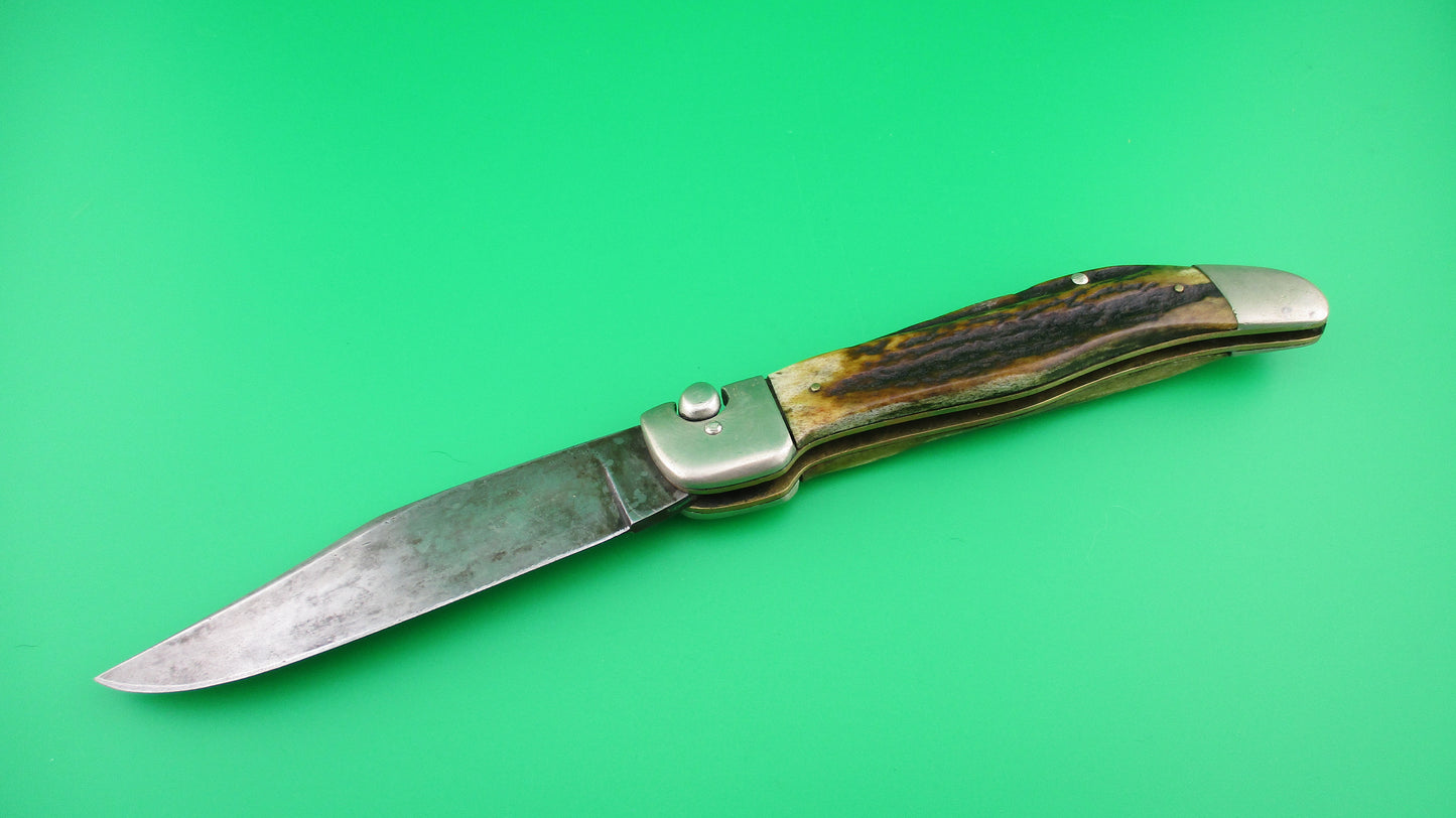 KABAR BABY GRIZZLY Stag Vintage Switchblade knife Please Read Description