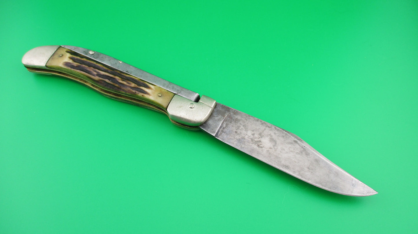 KABAR BABY GRIZZLY Stag Vintage Switchblade knife Please Read Description