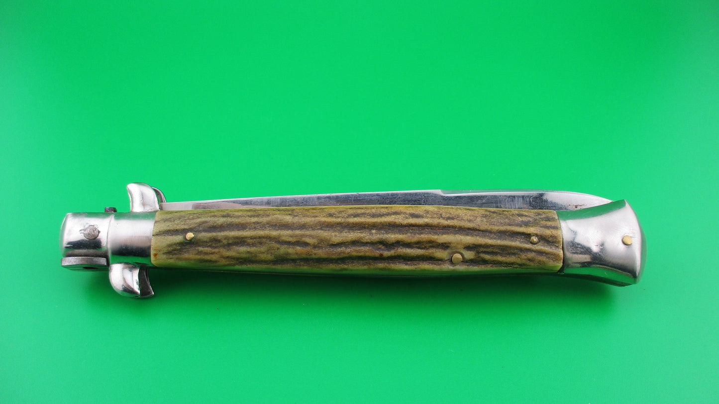 Z 35MP INOX 28cm Italian Stiletto swivel bolster vintage Stag automatic knife