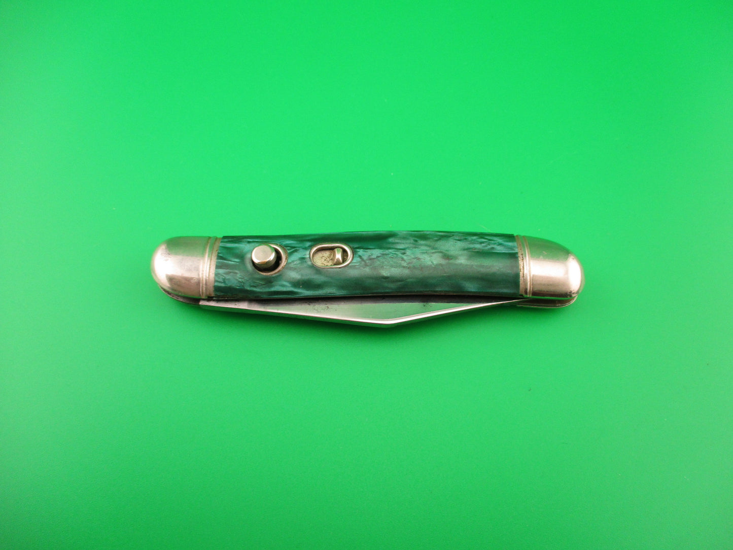 Hammer Brand Imperial Serpentine Jack Green pearl vintage switchblade knife