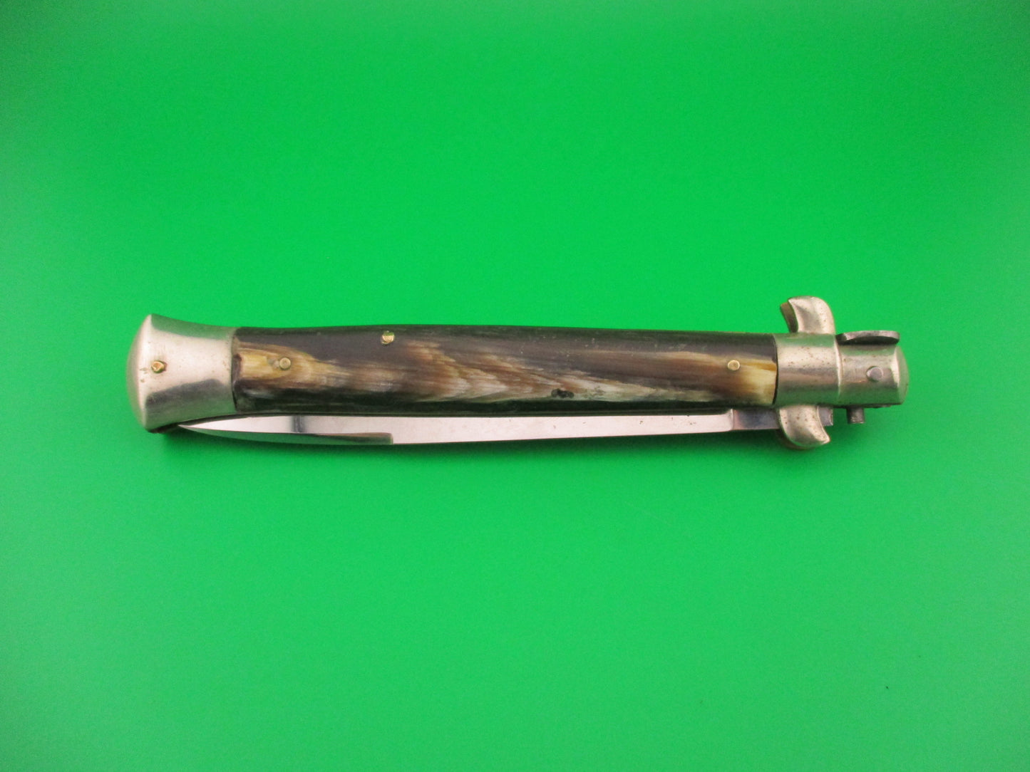 KOBRA 28cm Italian Picklock Vintage 1950s Swedge blade Brazilian horn automatic knife