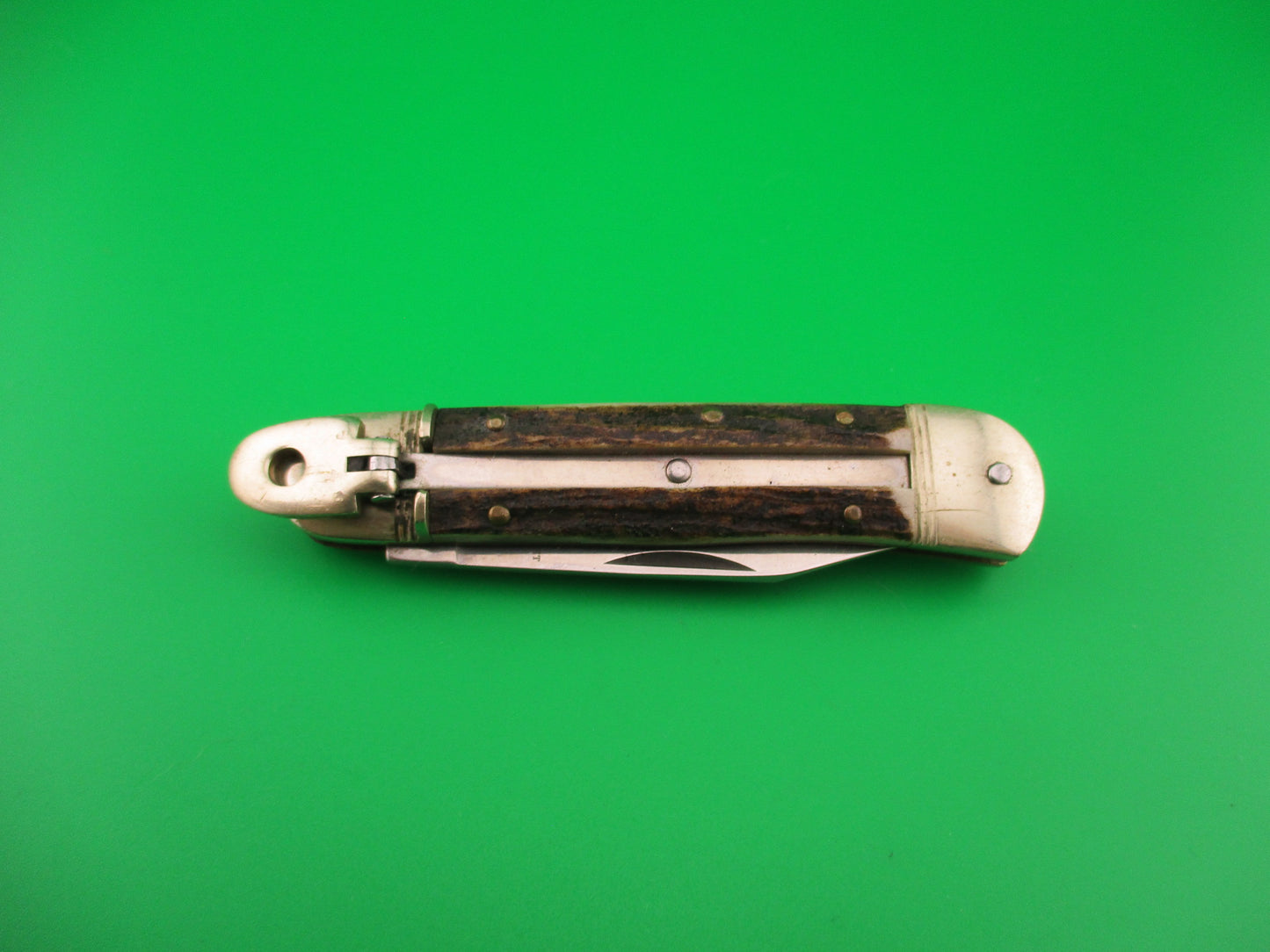 Hubertus Liliput 8cm German Lever Stag vintage automatic knife