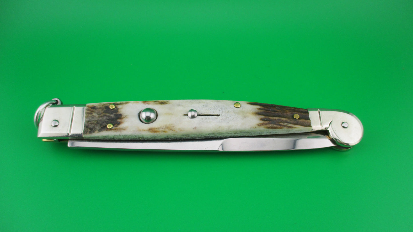 z AGA CAMPOLIN 30cm Sicilian Ring Pull Stag automatic knife