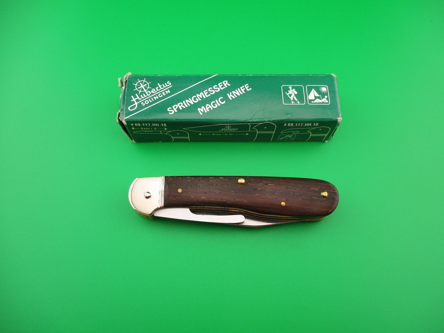 Hubertus SOLINGEN 10cm German Wood Pen Blade (cap lifter) release automatic knife