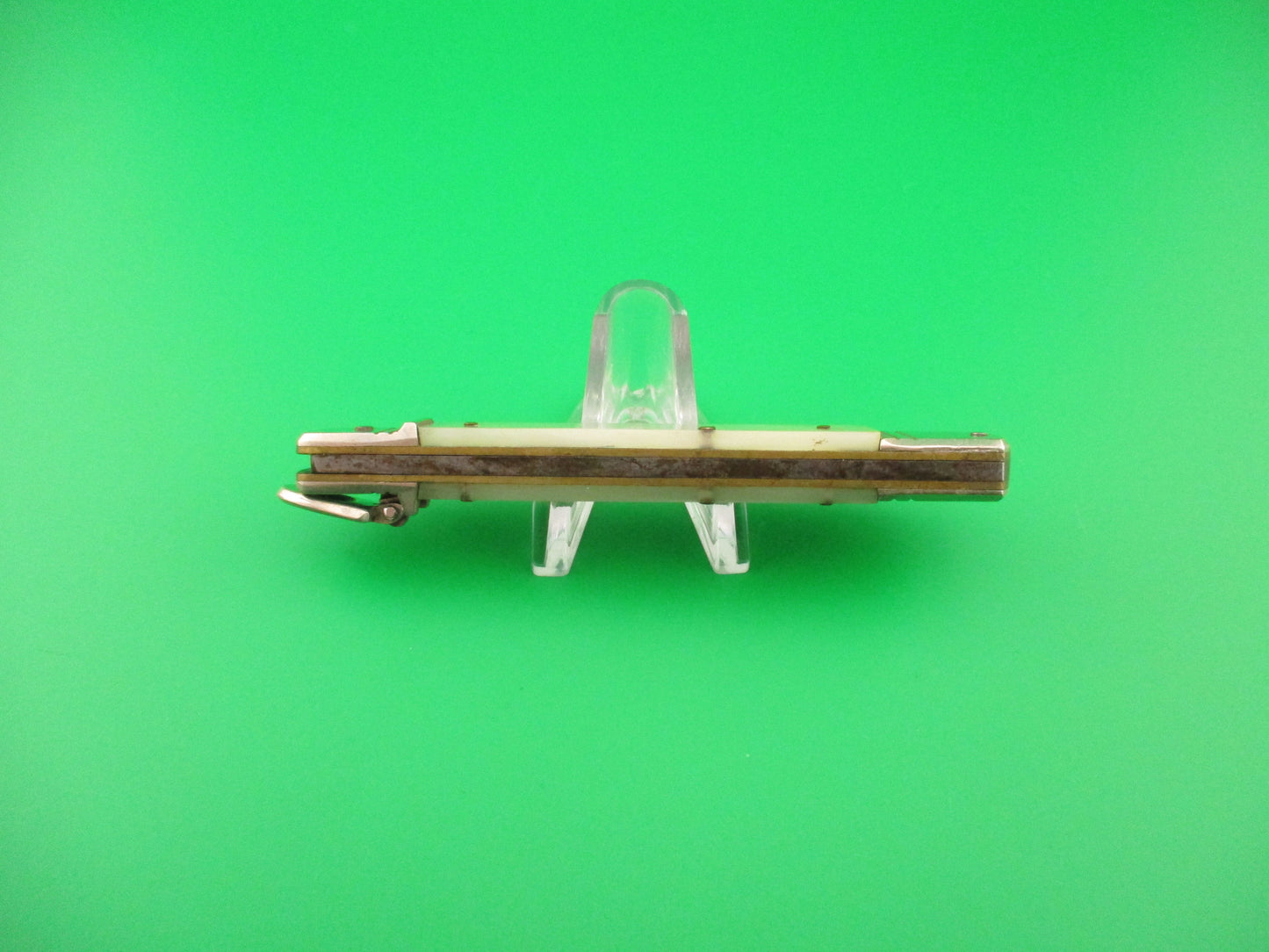 DELCIMA MANIAGO 21cm Italian Lever Pearlex Vintage Automatic knife