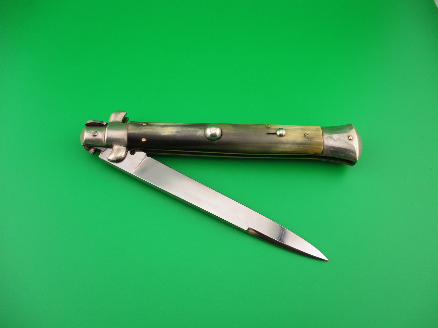 KOBRA 28cm Italian Picklock Vintage 1950s Swedge blade Brazilian horn automatic knife