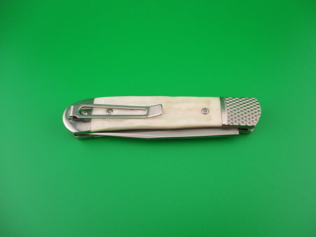 Cobratec Trapper White bone CTTHRWT hidden release automatic knife in box