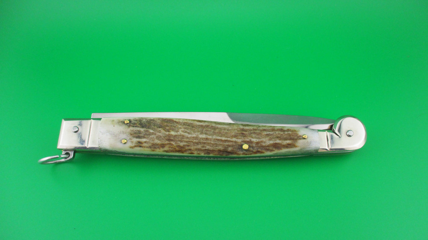 z AGA CAMPOLIN 30cm Sicilian Ring Pull Stag automatic knife