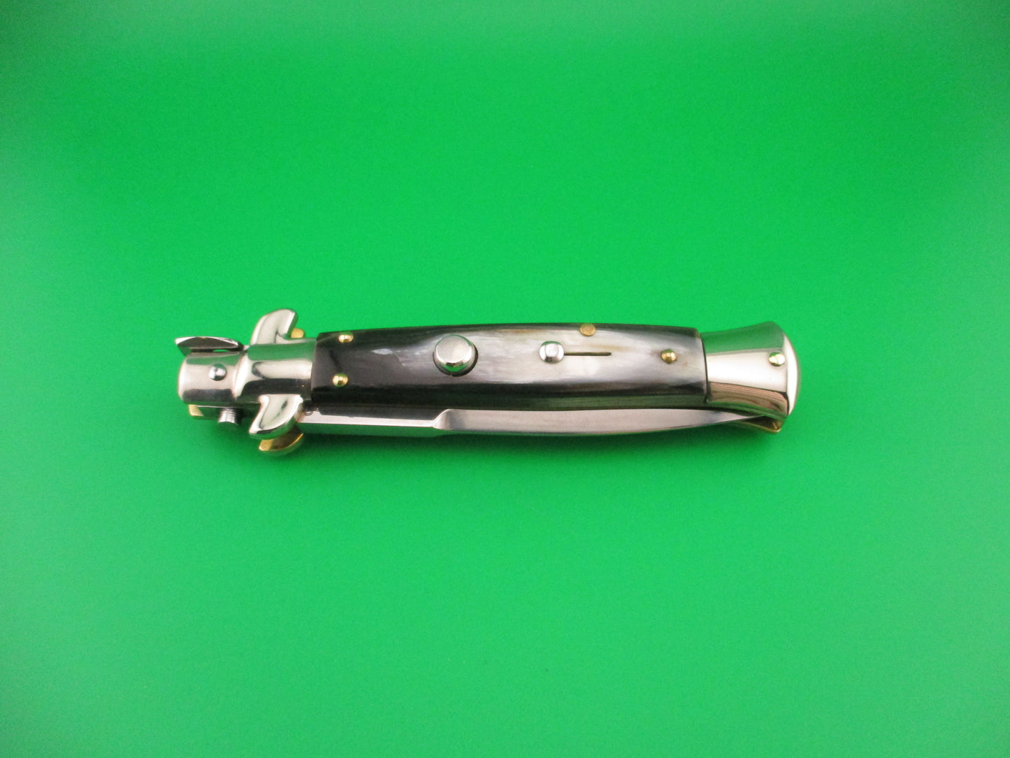 Walt's Latama ITALY (cat stamp) 23cm Italian Flat guard Picklock Brazilian horn automatic knife