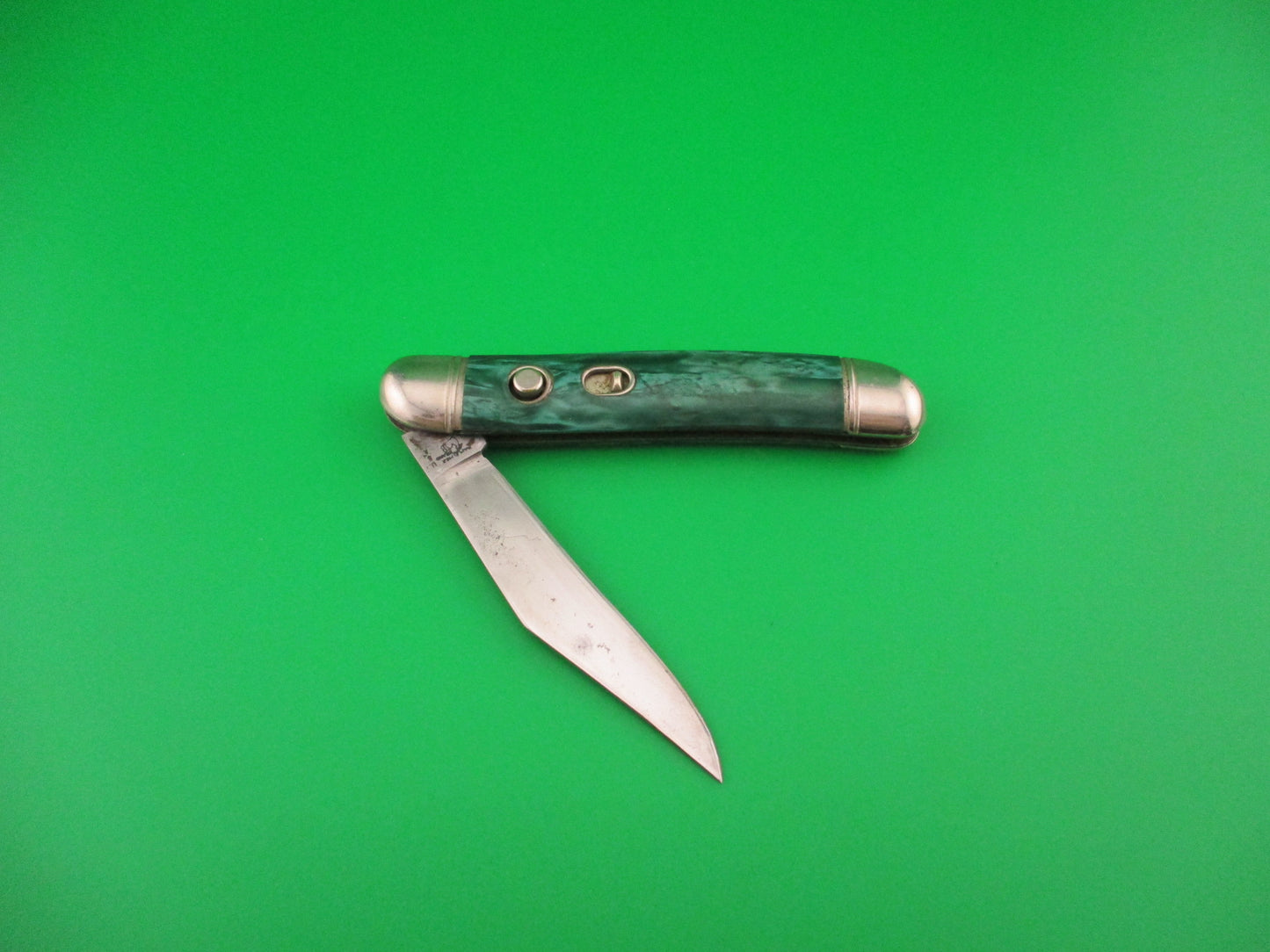Hammer Brand Imperial Serpentine Jack Green pearl vintage switchblade knife