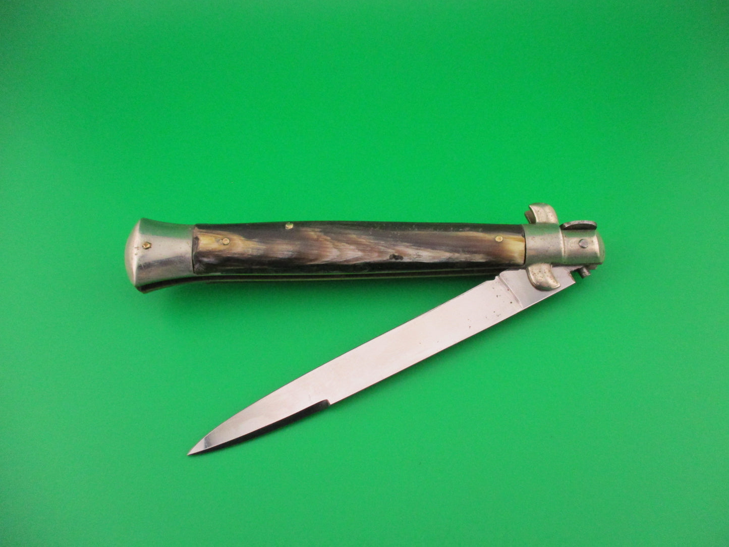 KOBRA 28cm Italian Picklock Vintage 1950s Swedge blade Brazilian horn automatic knife