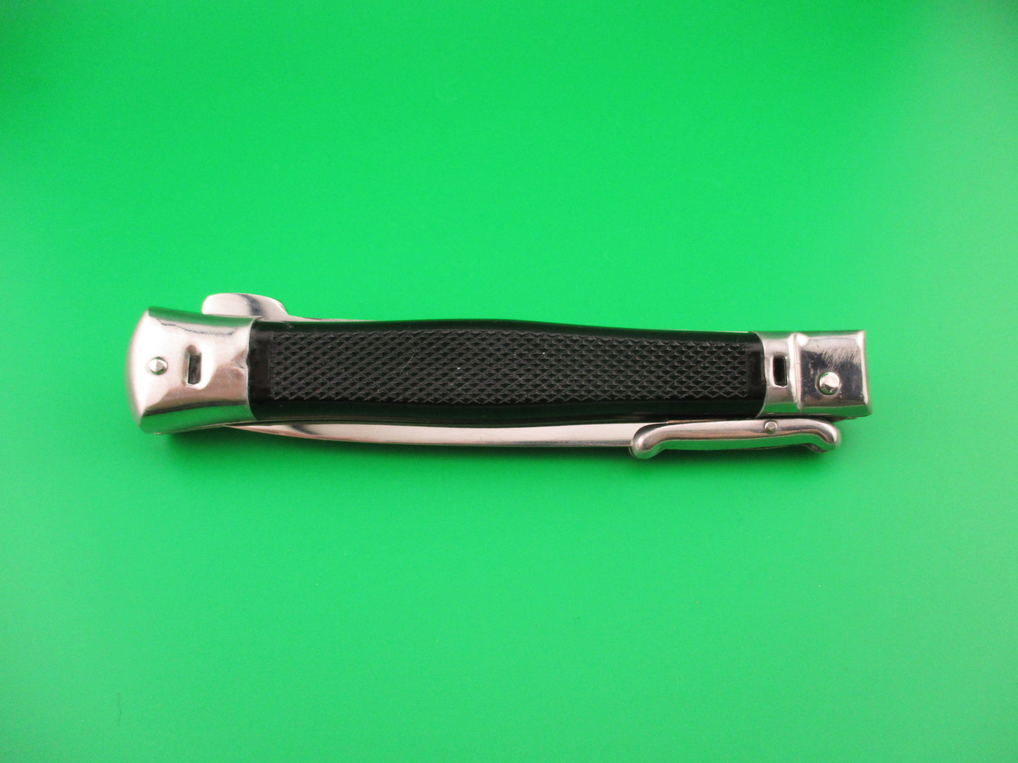 BEGON INOX MODELE DEPOSE 24cm French Swing Guard Black checkered automatic knife