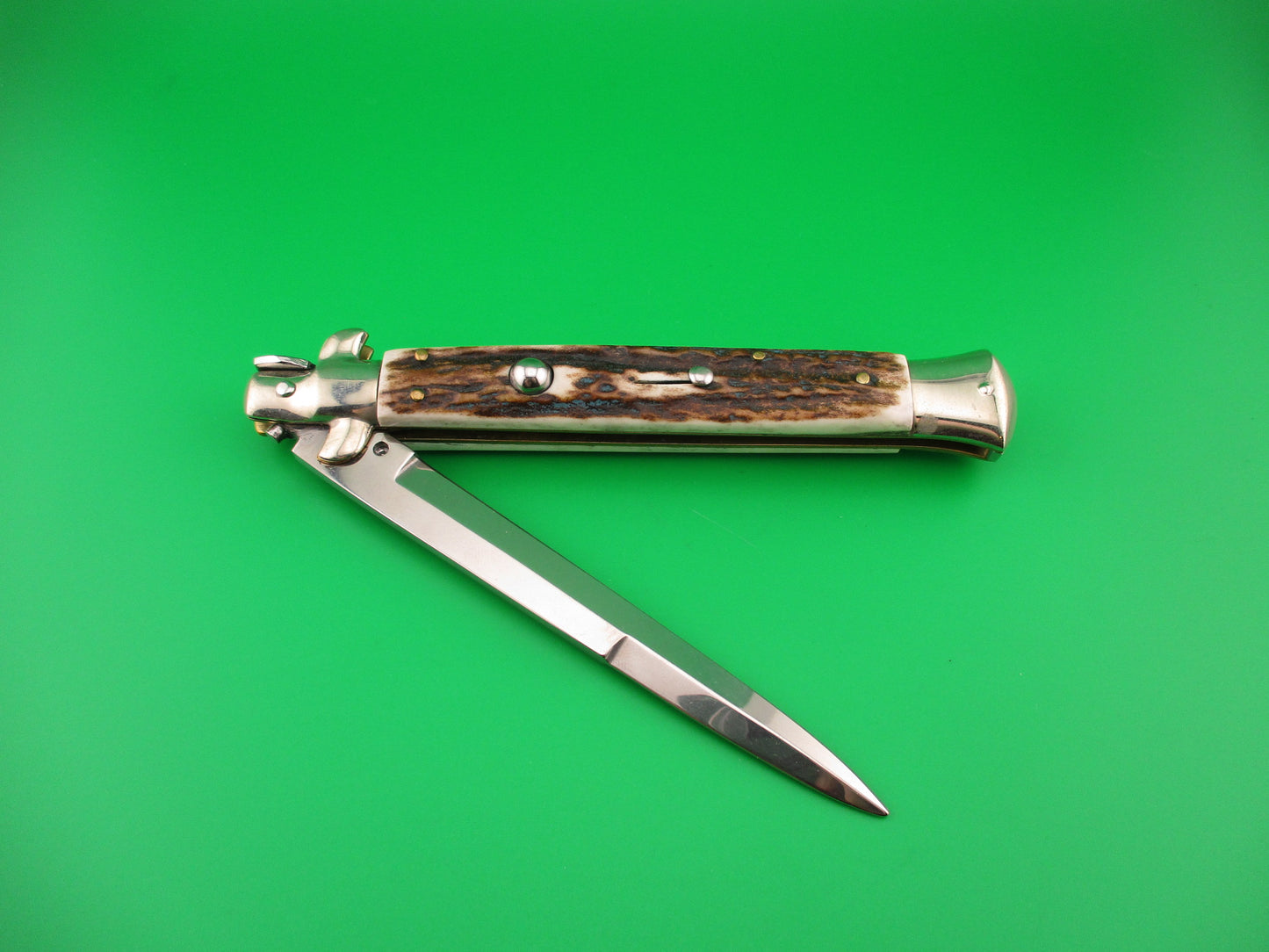 z AGA CAMPOLIN MANIAGO ITALY 2017 28cm Italian Picklock stag automatic knife