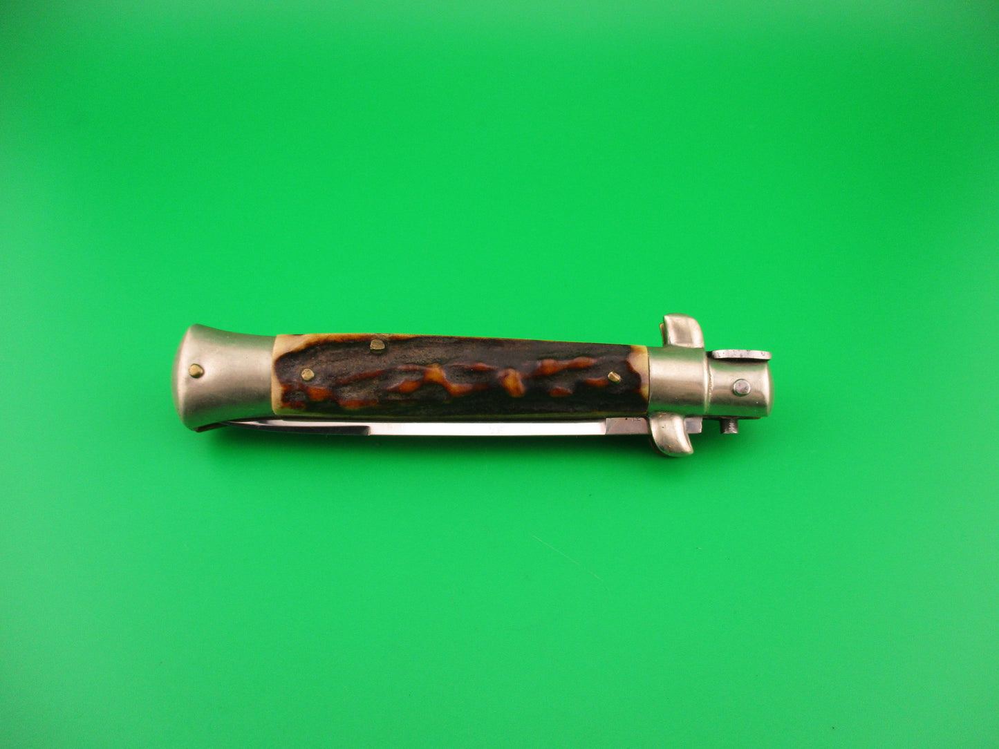 C. Jul Herbertz 21cm Italian Transitional Stiletto Stag Vintage 1960s automatic knife