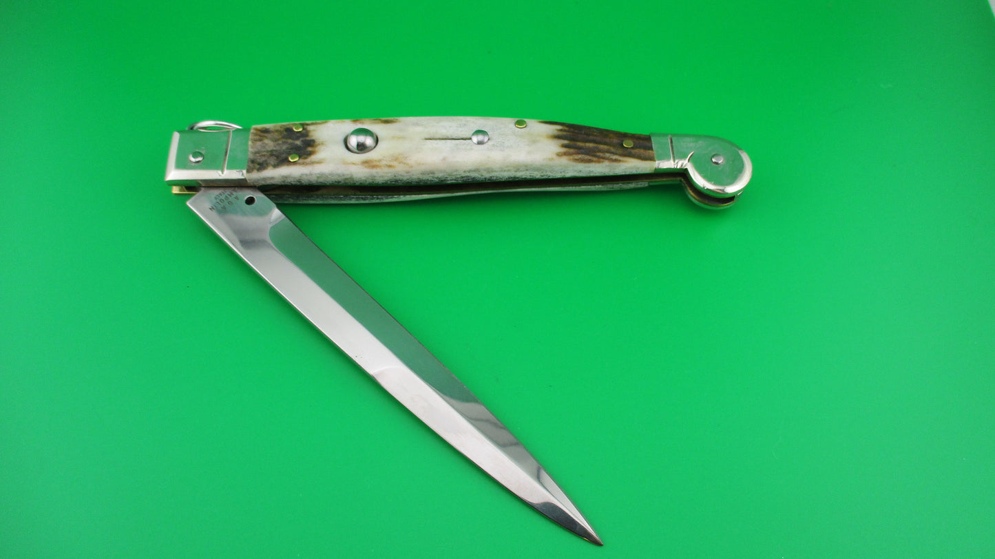 z AGA CAMPOLIN 30cm Sicilian Ring Pull Stag automatic knife