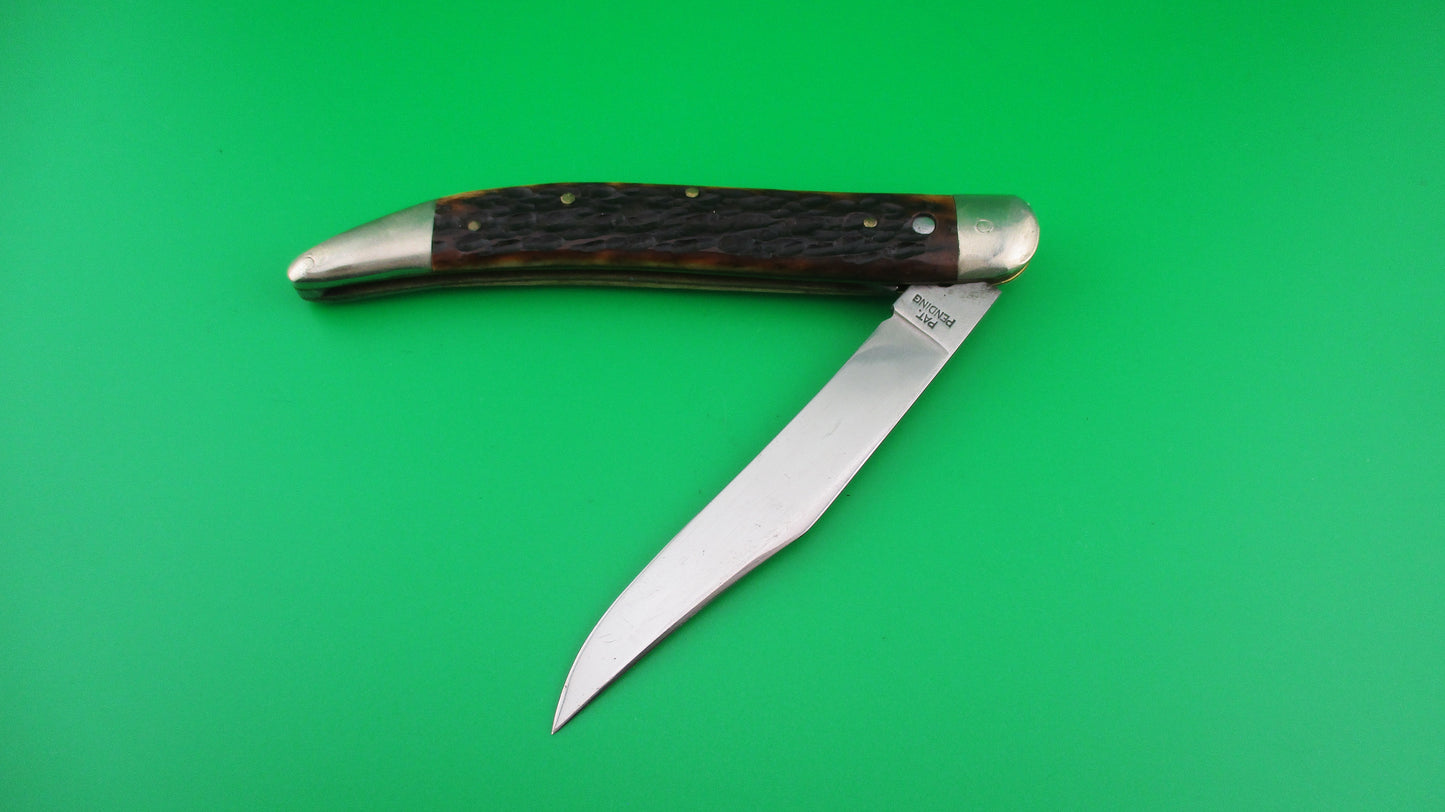 Queen Jet 25 Toothpick Jigged bone re-scaled vintage switchblade knife