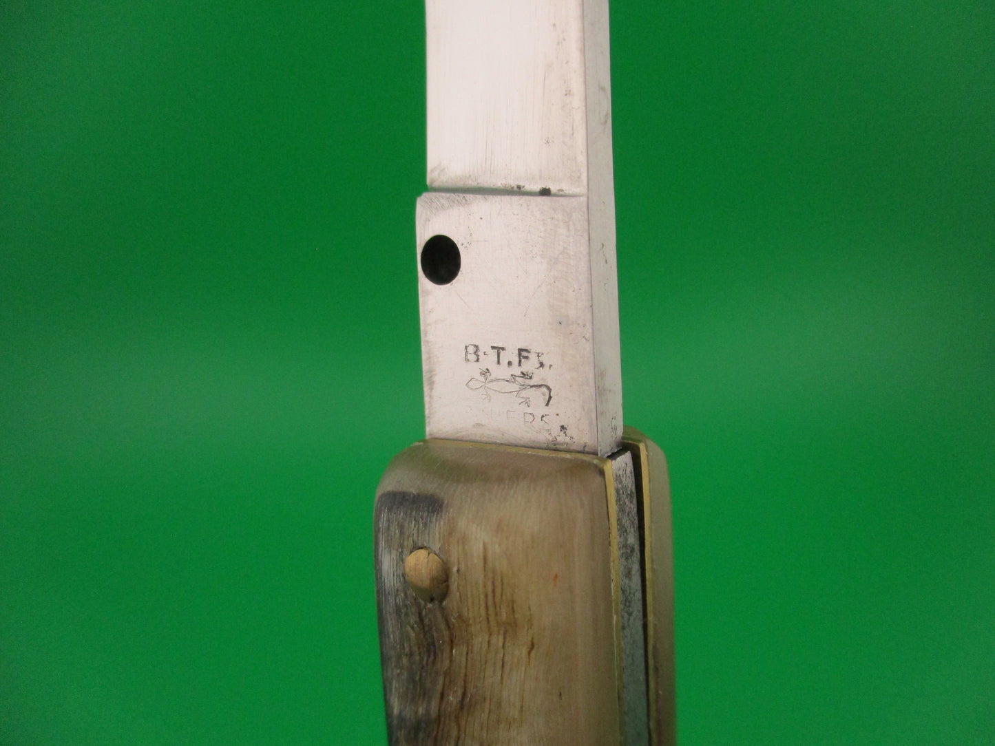 B.T.FS THIERS INOX Lizard 22cm Italian Lockback Ram's horn vintage automatic knife