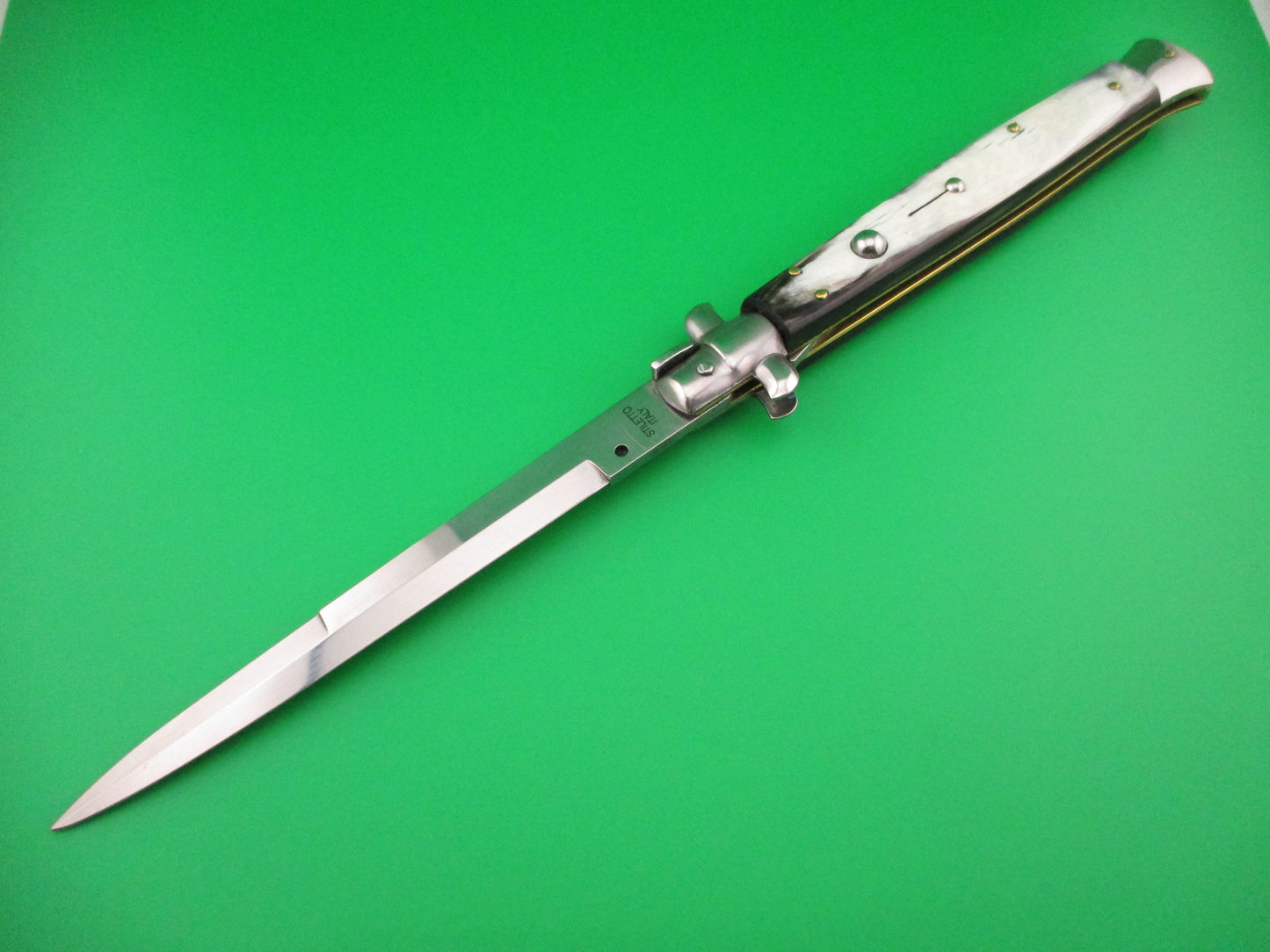 STILETTO ITALY 33cm Italian Stiletto Brazilian horn switchblade knife