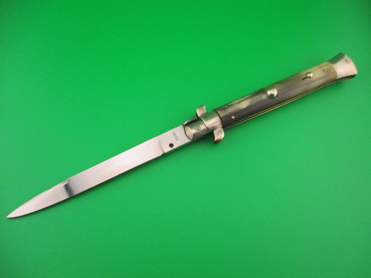 KOBRA 28cm Italian Picklock Vintage 1950s Swedge blade Brazilian horn automatic knife
