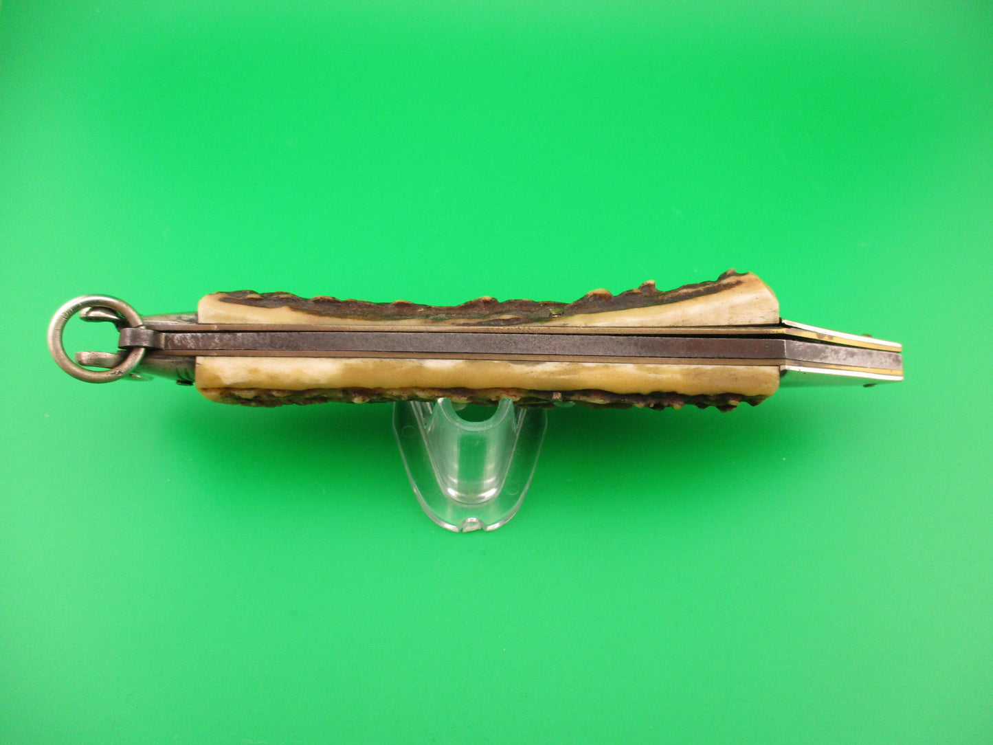 INOX 31cm Italian Stag Deerfoot Ringpull Shell puller Vintage automatic knife
