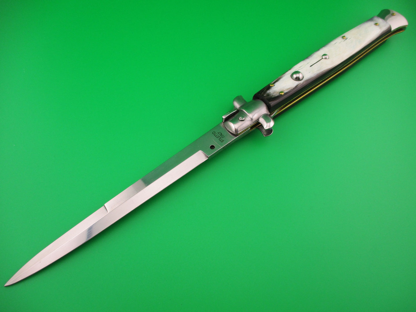STILETTO ITALY 33cm Italian Stiletto Brazilian horn switchblade knife