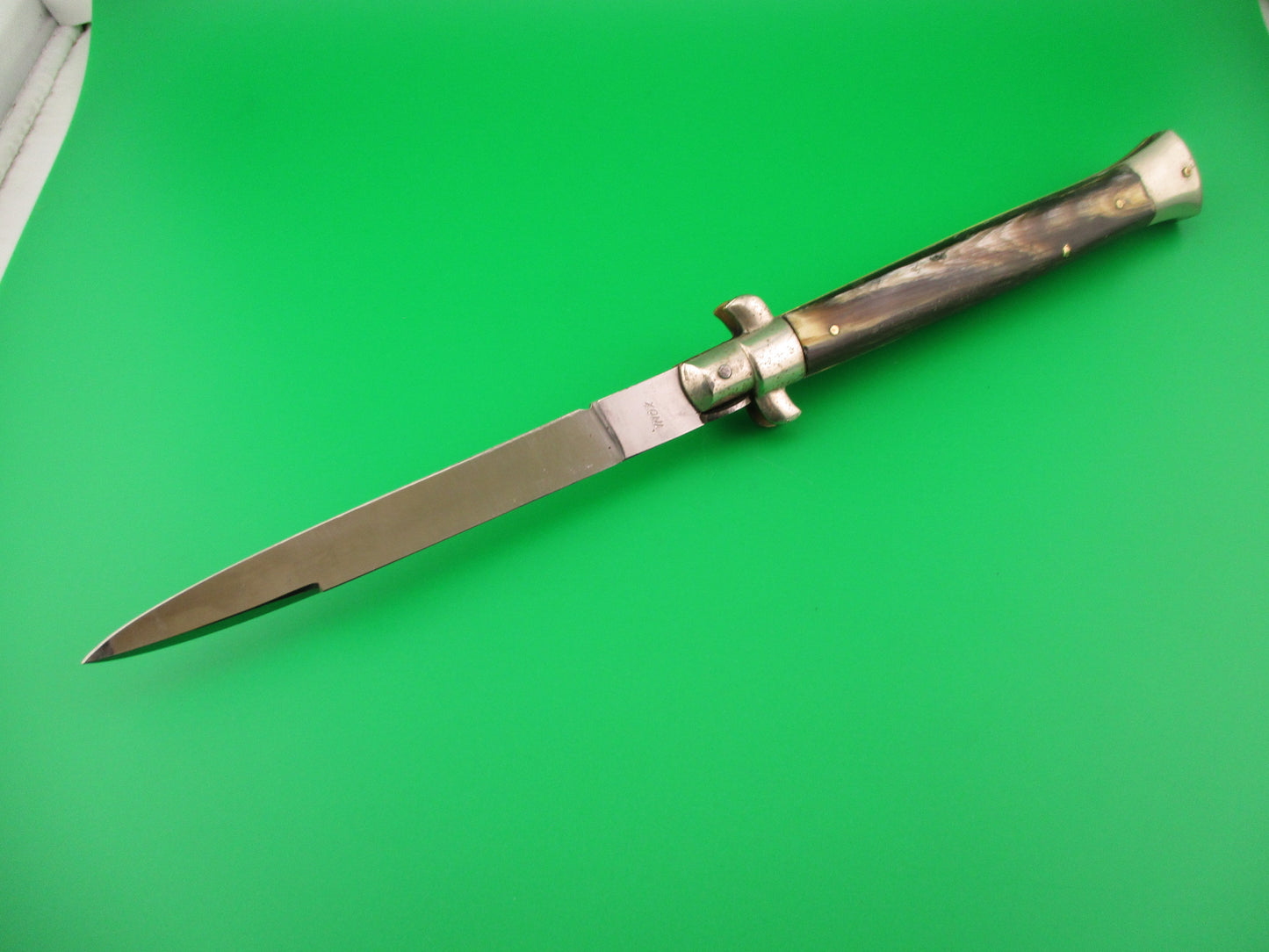 KOBRA 28cm Italian Picklock Vintage 1950s Swedge blade Brazilian horn automatic knife