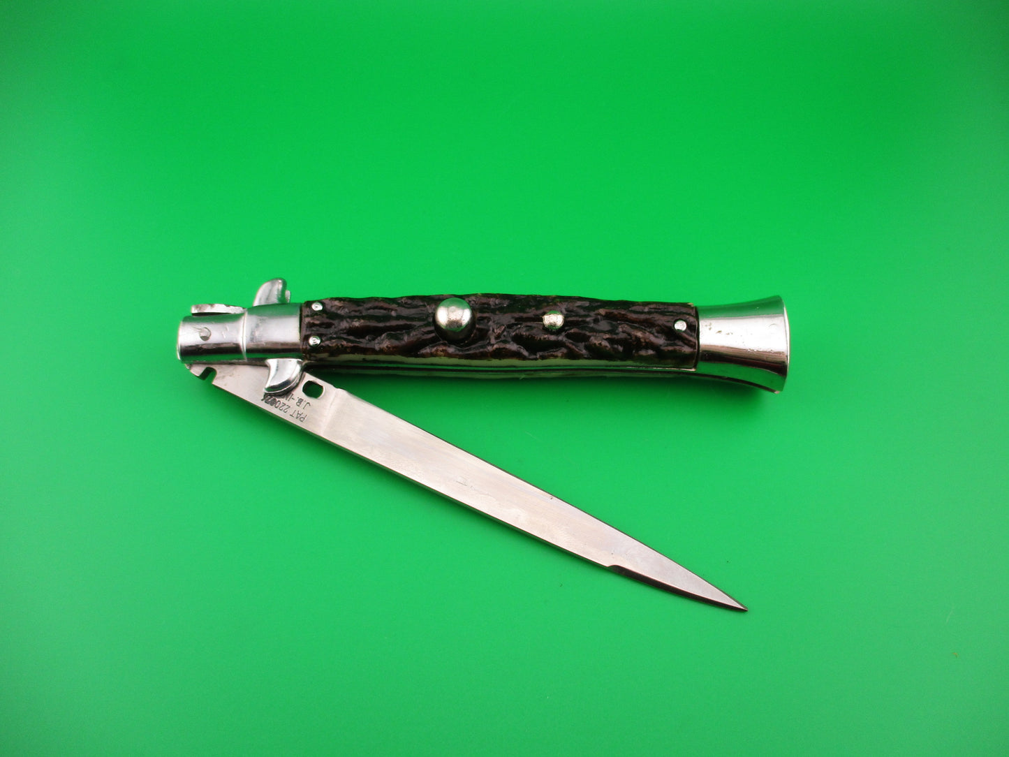 JB INOX PAT 220374 28cm Spanish Faux Stag Stiletto Switchblade knife