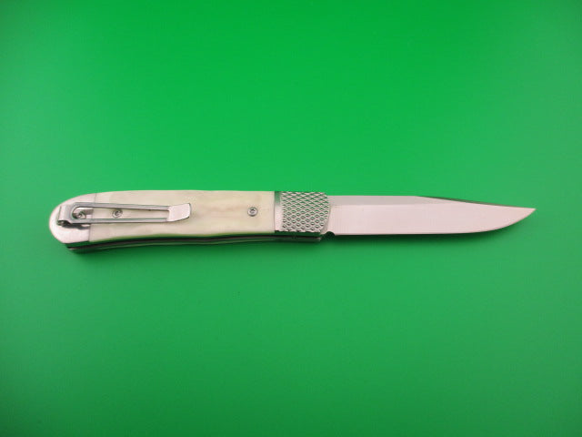 Cobratec Trapper White bone CTTHRWT hidden release automatic knife in box