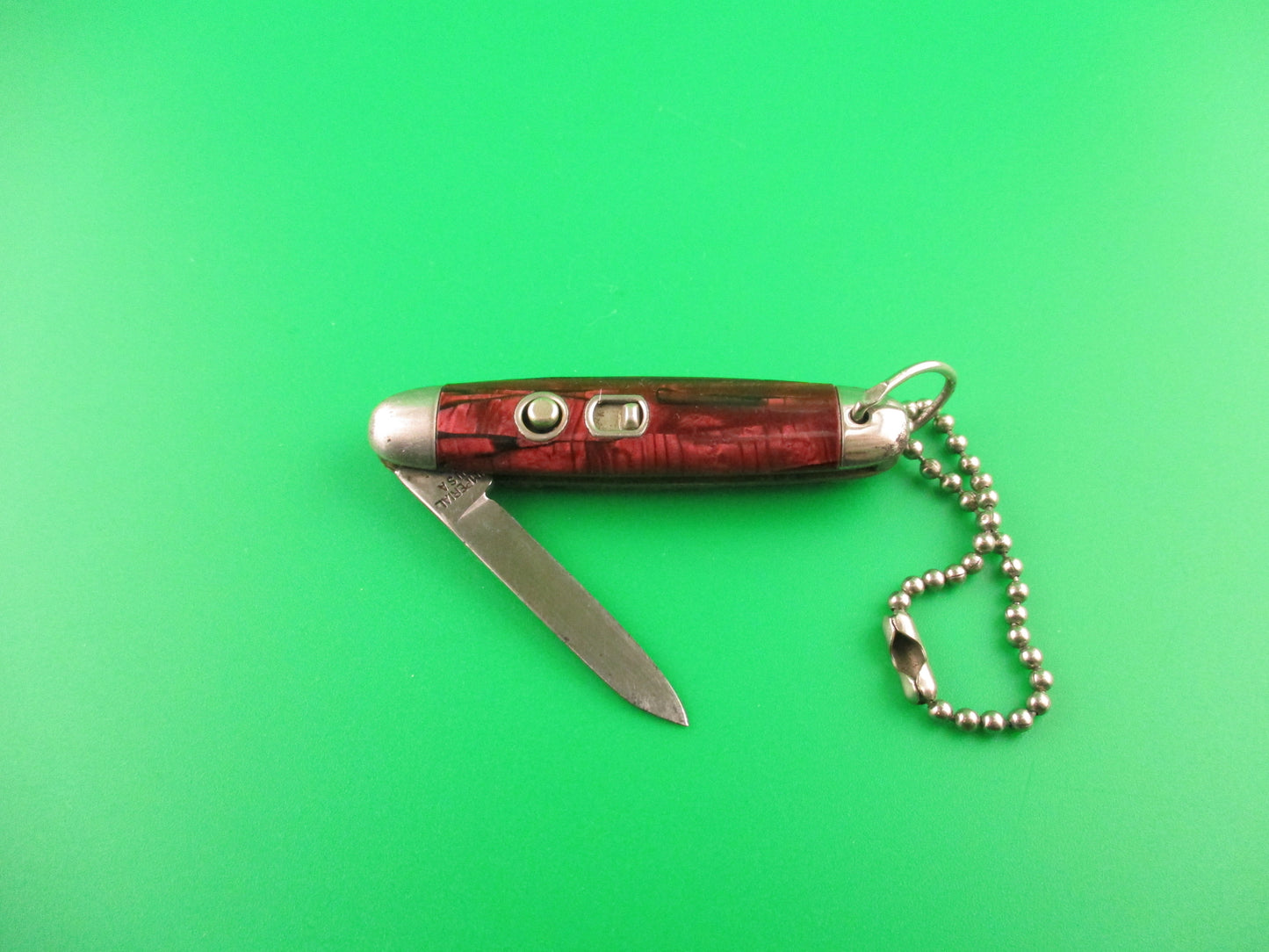 IMPERIAL USA Jackomatic Jr Keychain Switchblade 1950s knife with chain