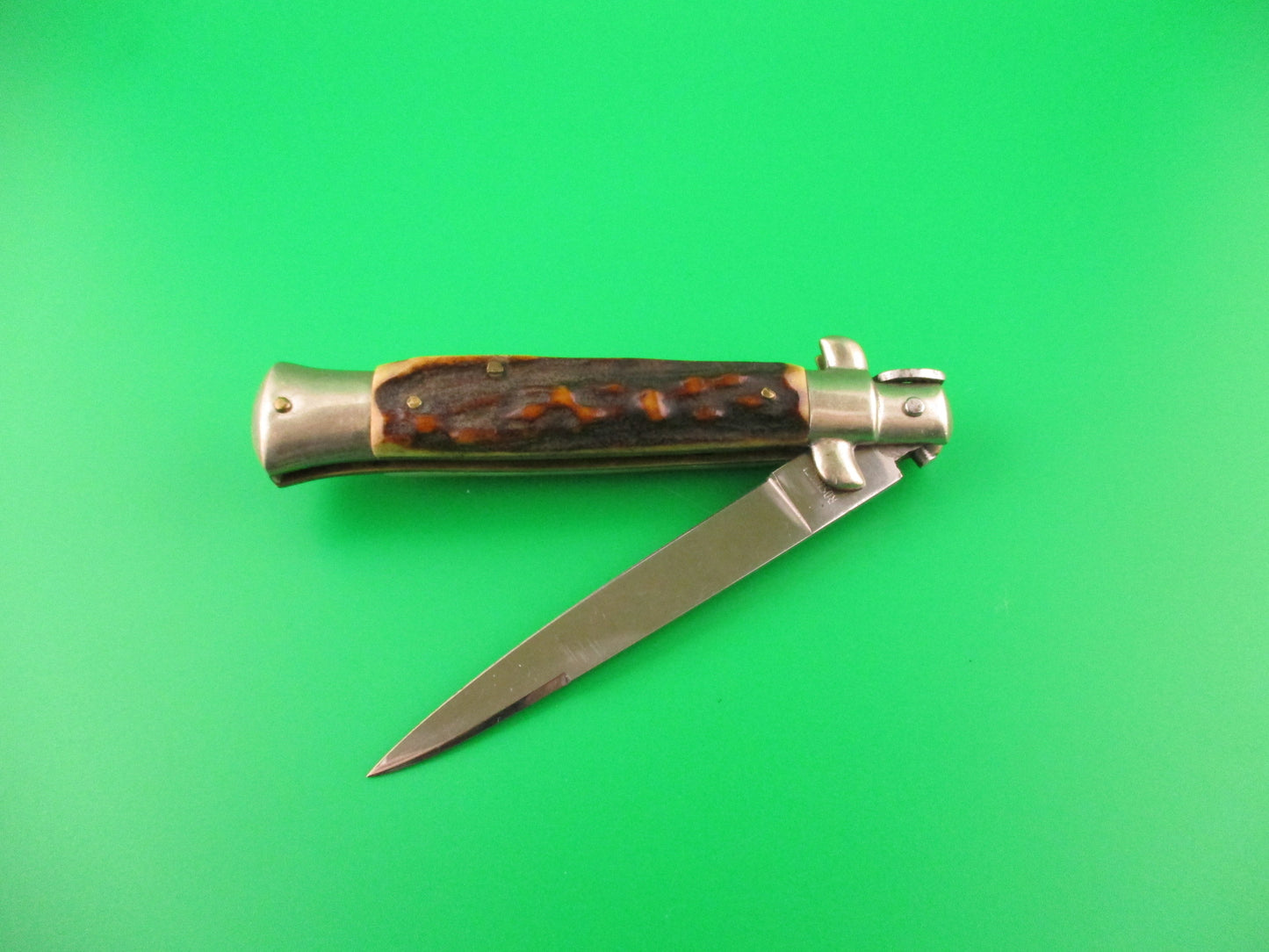 C. Jul Herbertz 21cm Italian Transitional Stiletto Stag Vintage 1960s automatic knife