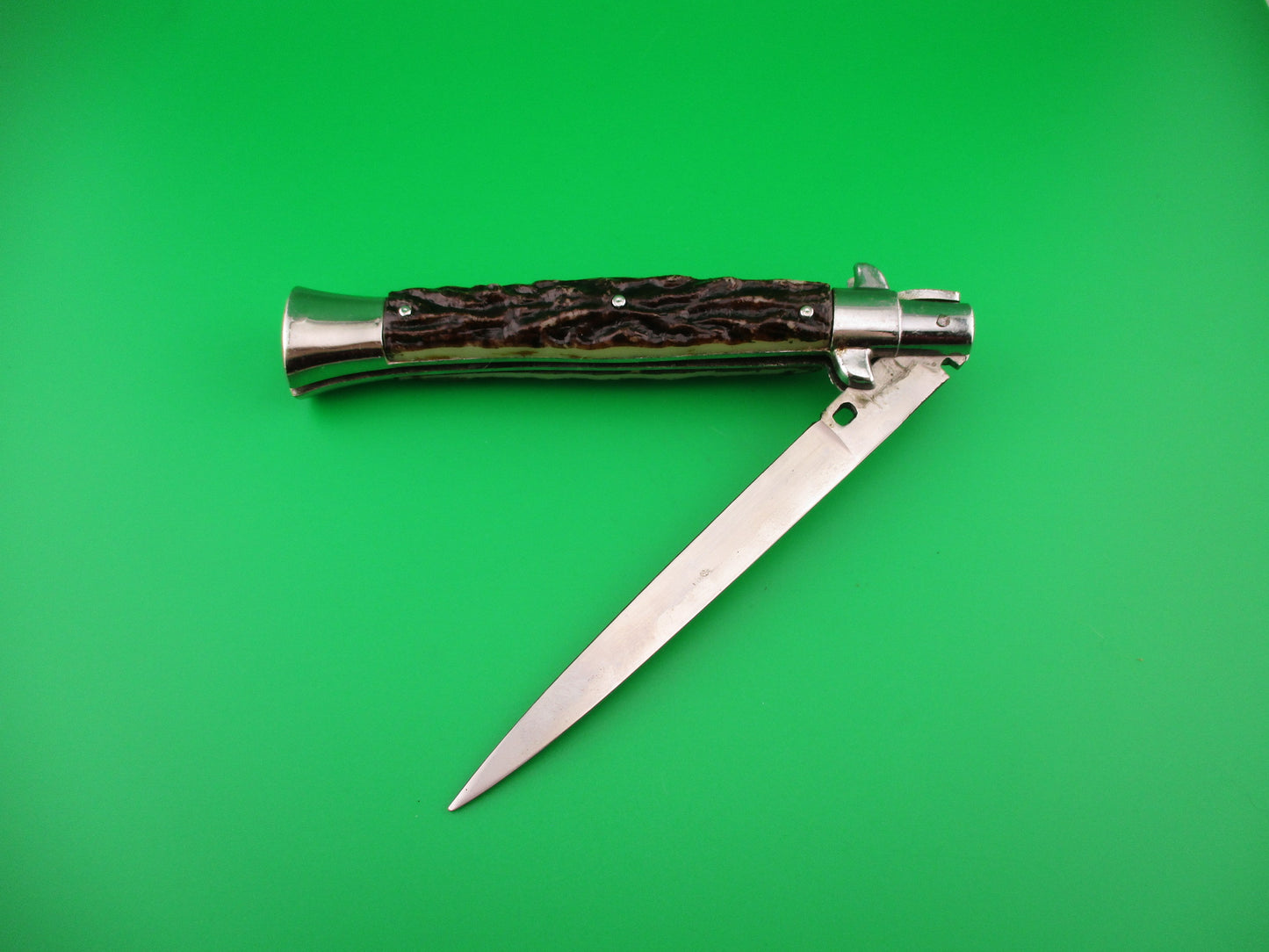 JB INOX PAT 220374 28cm Spanish Faux Stag Stiletto Switchblade knife