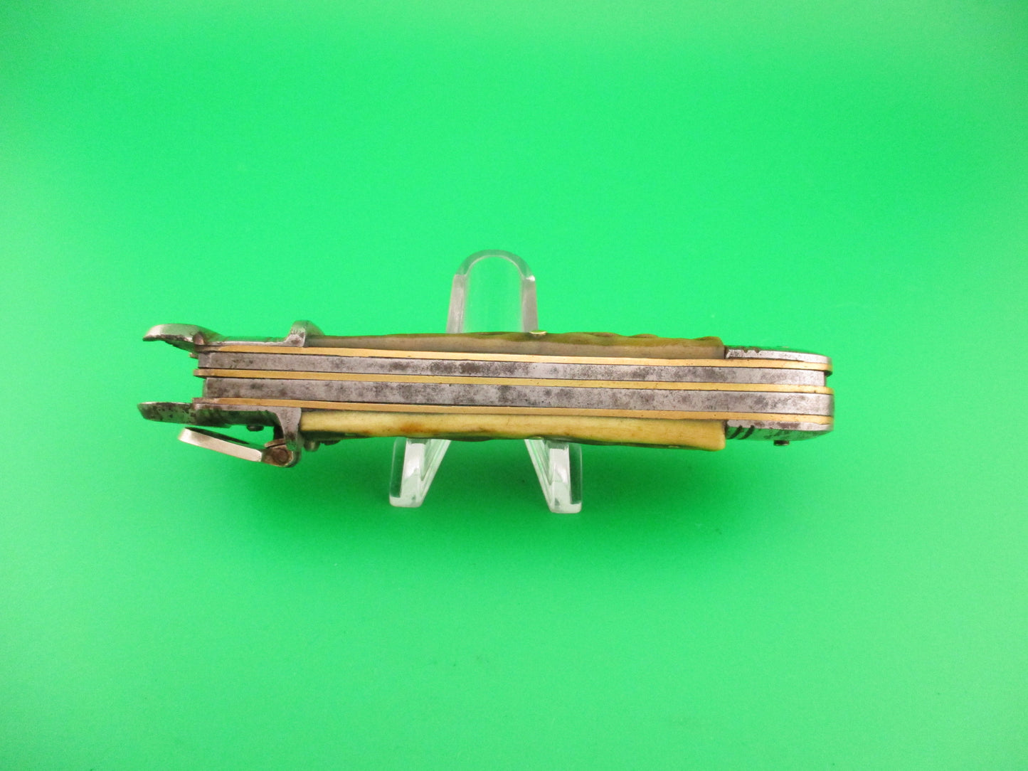 A W ALCOSO SOLINGEN 20cm German Shell Puller 2 Blade Stag Lever automatic knife