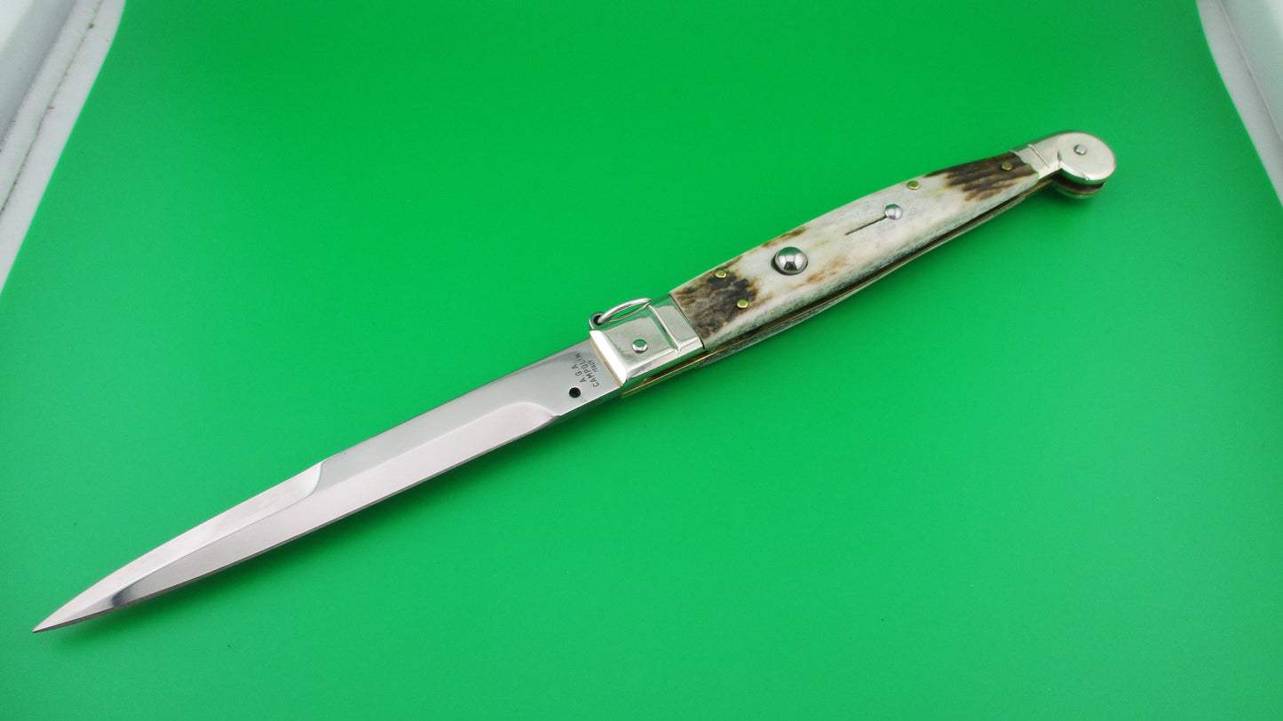 z AGA CAMPOLIN 30cm Sicilian Ring Pull Stag automatic knife