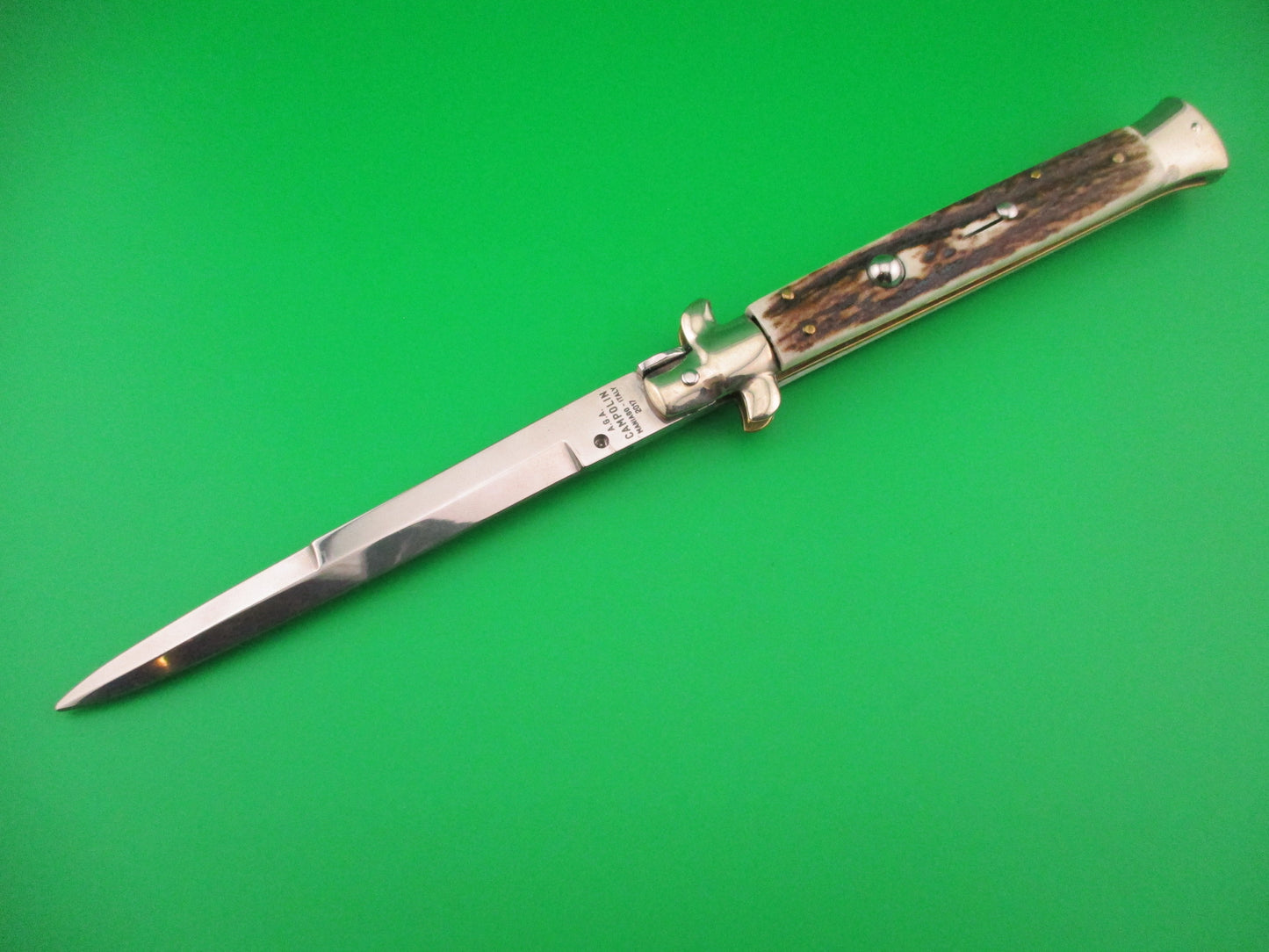 z AGA CAMPOLIN MANIAGO ITALY 2017 28cm Italian Picklock stag automatic knife