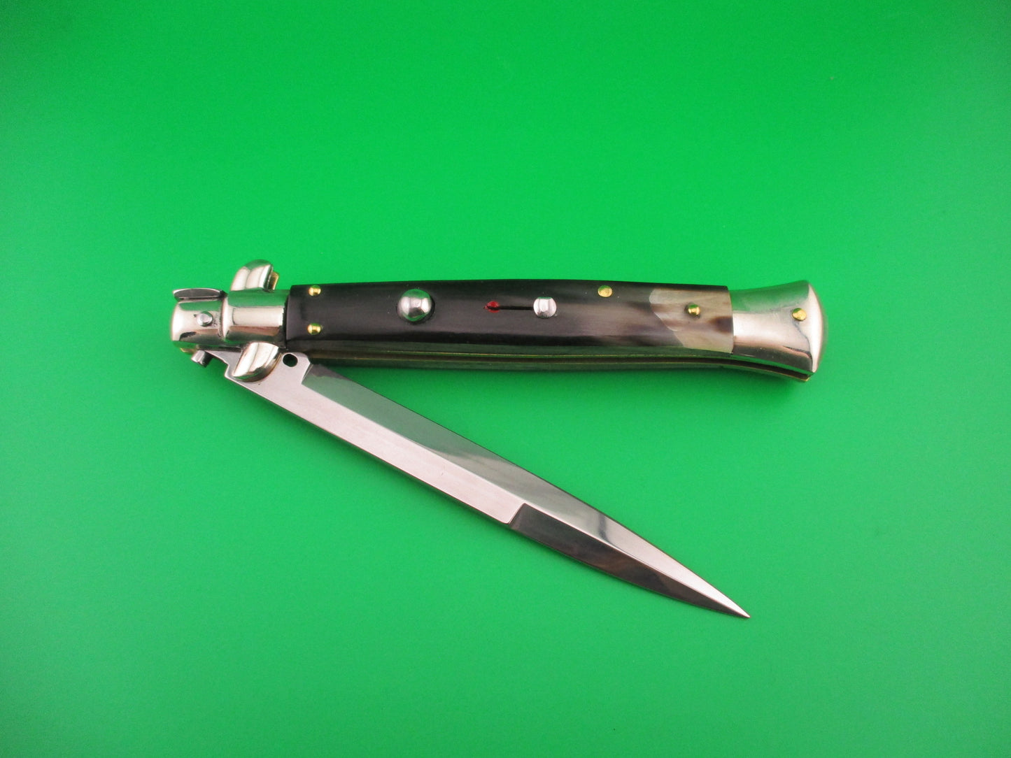 FRANK B ITALY 28cm Italian Picklock Stiletto Bayonet Horn Red dot automatic knife