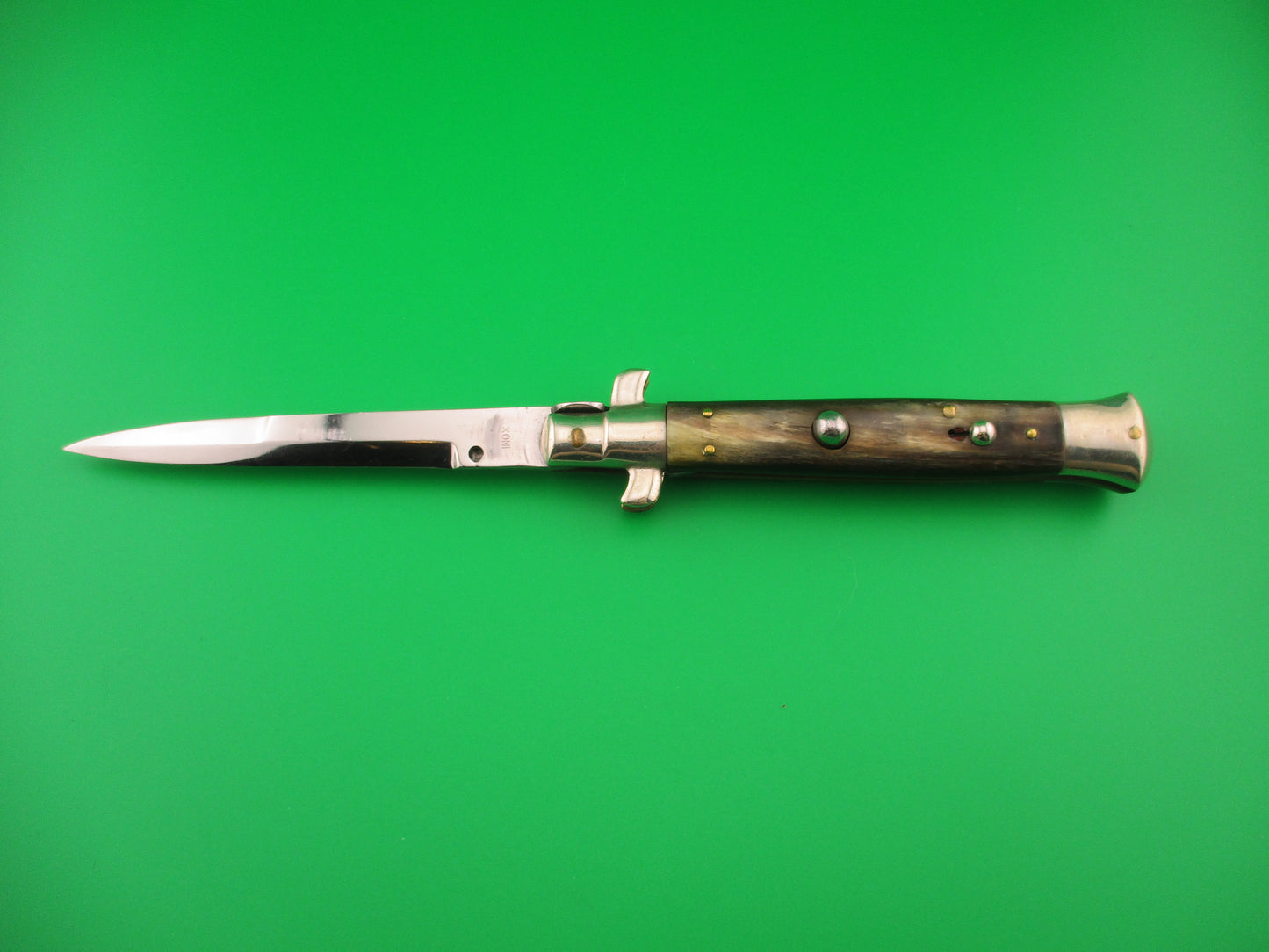 INOX 22cm Italian Picklock Vintage 1950s Bayonet Red Dot automatic knife