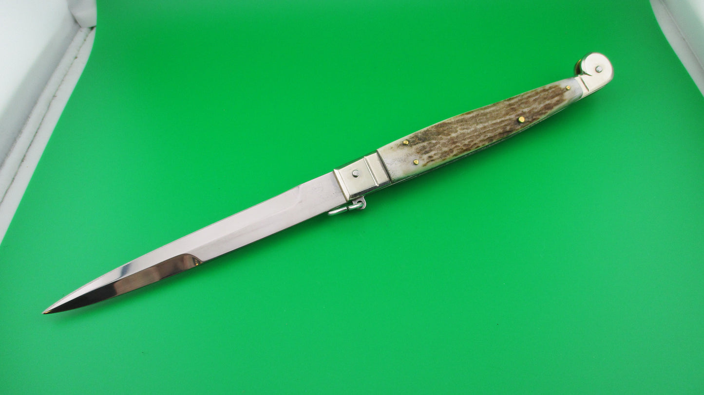 z AGA CAMPOLIN 30cm Sicilian Ring Pull Stag automatic knife