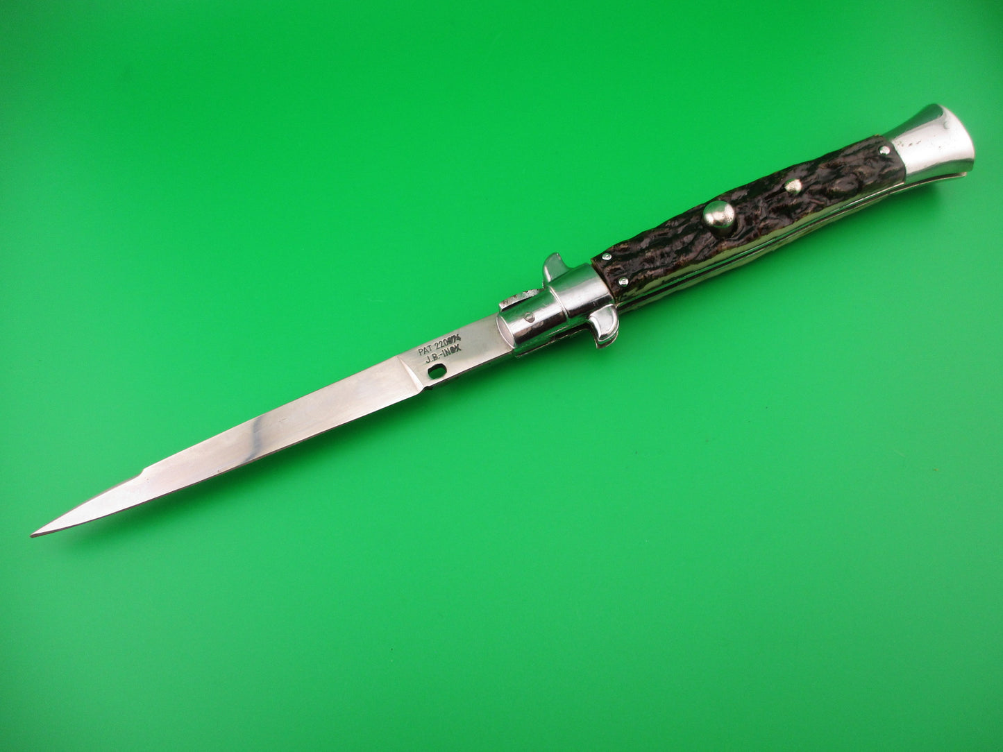 JB INOX PAT 220374 28cm Spanish Faux Stag Stiletto Switchblade knife