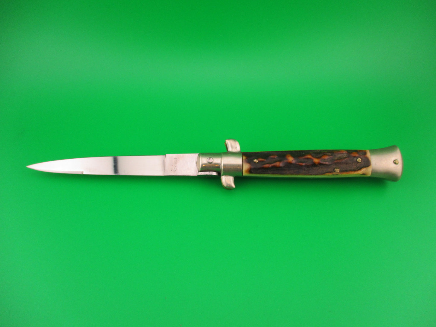 C. Jul Herbertz 21cm Italian Transitional Stiletto Stag Vintage 1960s automatic knife