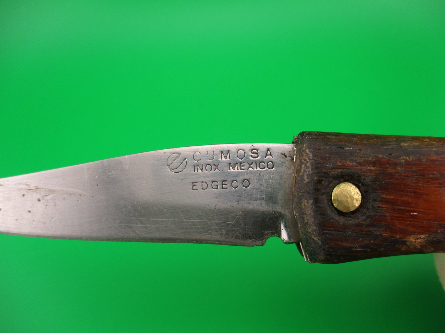 CUMOSA INOX MEXICO EDGE CO 20cm Wood handled lanyard pull automatic knife